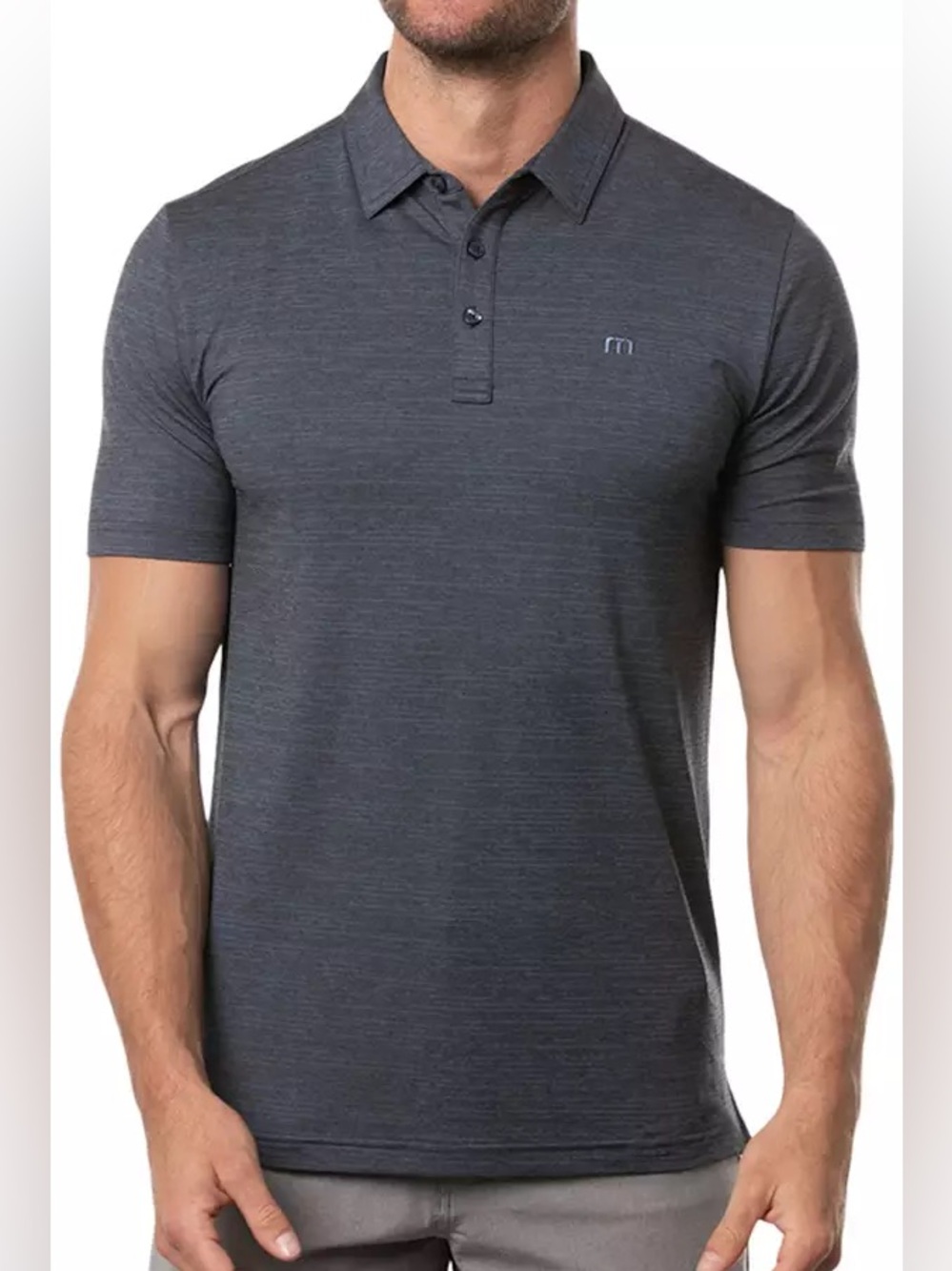 TravisMathew Gray Pima Cotton Blend Polo Shirt Men’s XL Golf Casual Preppy
